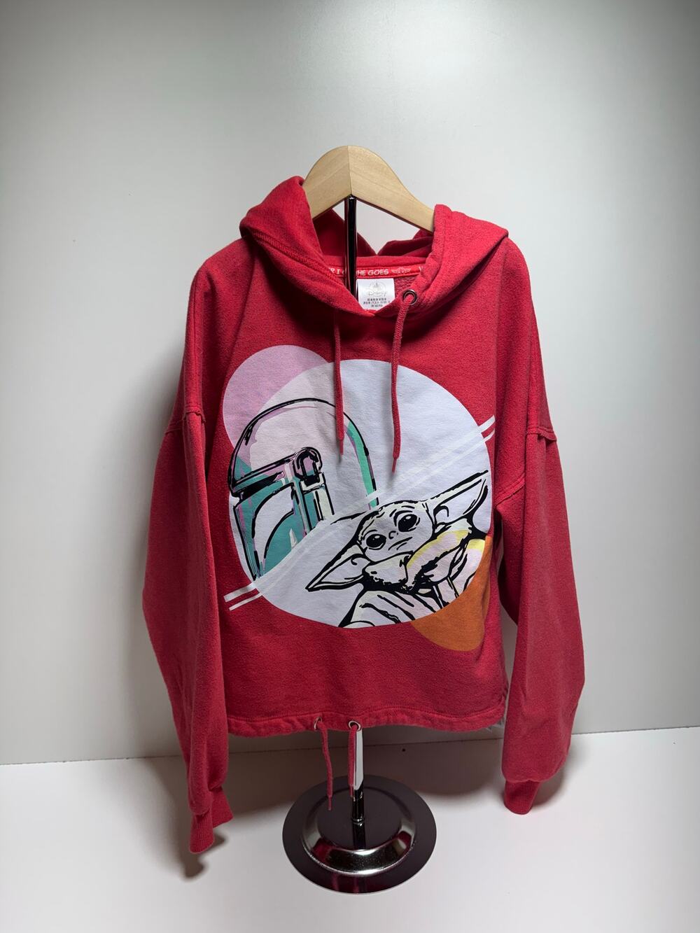 Disney Star Wars The Child Red Hoodie Sz Medium Wherever I Go, He Goes